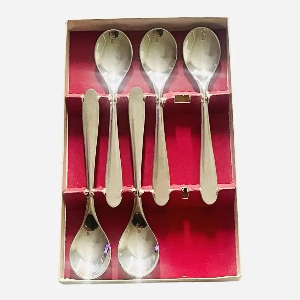 Vintage Marke Tischfein Demitasse Egg Spoons Set Of 5 Stainless Steel 18/8